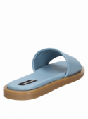 Sandalia azul de mujer Pollini G207, ideal para verano, con taco plano de 2,5 cm.