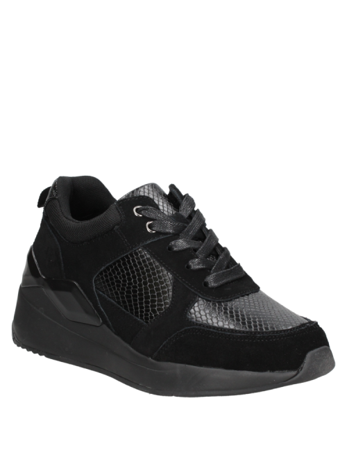 Zapatilla Mujer Sneaker Urbana Plataforma Tachas Dama Negras