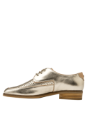 Pollini I215, zapato casual de cuero oro para mujer, versátil para diversas ocasiones.
