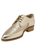 Zapato oro de cuero para mujer, estilo casual Pollini I215, con punta puntiaguda y forro de poliuretano.