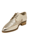 Zapato oro de cuero para mujer, estilo casual Pollini I215, con punta puntiaguda y forro de poliuretano.
