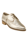 Diseño elegante en cuero oro, zapato casual femenino Pollini I215 con taco plano de 2.7 cm.