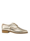 Zapato de cuero oro Pollini I215 para mujer, estilo casual, ideal para oficina y eventos sociales.
