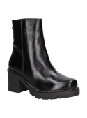 Botín negro de cuero para mujer, cómodo y chic, ideal para uso diario en la ciudad.