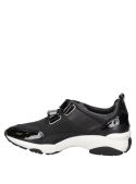 estilizada zapatilla negra casual Pollini C101 para mujer, combina con diversos estilos