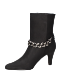 Elegante botín negro de mujer, perfecto para combinar con diversas prendas gracias a su diseño versátil y moderno.