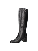 Bota de cuero negro con diseño refinado y toque elegante, adecuada para ocasiones casuales o más formales.