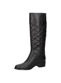 Bota casual de cuero negro, diseño estilizado con patrón en rombos, combina funcionalidad y elegancia para cualquier ocasión.