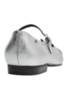 Zapato Mary Jane de cuero plata para mujer, mezcla de simplicidad y elegancia, perfecto para ocasiones elegantes.