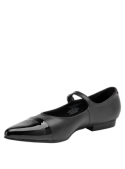Zapato de cuero negro Mary Jane para mujer, diseño nostálgico y sofisticado, perfecto para salidas elegantes.