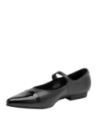Zapato de cuero negro Mary Jane para mujer, diseño nostálgico y sofisticado, perfecto para salidas elegantes.