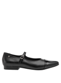 Calzado de cuero negro femenino tipo Mary Jane, mezcla de simplicidad y elegancia, perfecto para reuniones de trabajo.