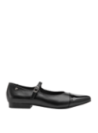Calzado de cuero negro femenino tipo Mary Jane, mezcla de simplicidad y elegancia, perfecto para reuniones de trabajo.