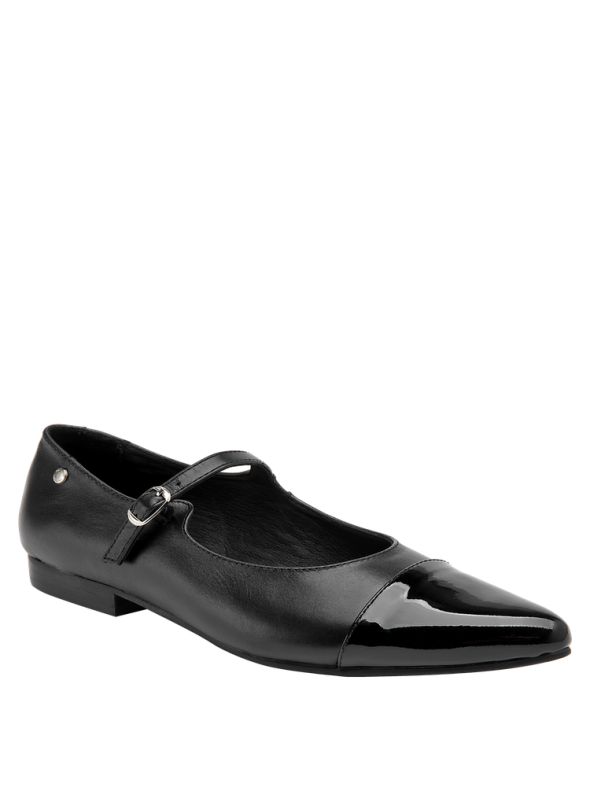 Zapato Mary Jane de cuero plata, casual y vintage, con hebilla en el empeine para un toque nostálgico.