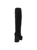 Elegante bota de cuero negro, estilo casual para mujer, perfecta para el día a día.