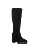 Bota casual negra de cuero para mujer, ideal para un look urbano y cómodo.