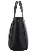Elegante bandolera negra de mujer con bolsillo de cierre para seguridad.