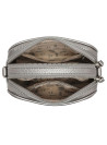 Bandolera gris casual de mujer en PU graneado con correa ajustable en tonos gris y negro.