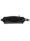 Bandolera negra casual para mujer con textura rugosa y diseño elegante.