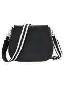 Bandolera negra minimalista, ideal para uso diario y salidas.