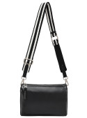 Bandolera negra estilo urbano para mujer, diseño sobrio y moderno, ideal para diversas ocasiones.