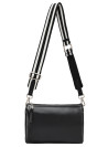 Bandolera negra estilo urbano para mujer, diseño sobrio y moderno, ideal para diversas ocasiones.