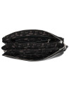 Bandolera negra casual para mujer, material PU, diseño minimalista con correa ajustable y herrajes metálicos.