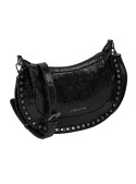 Compacta bandolera negra con bolsillos funcionales, añade un toque sofisticado a cualquier look.