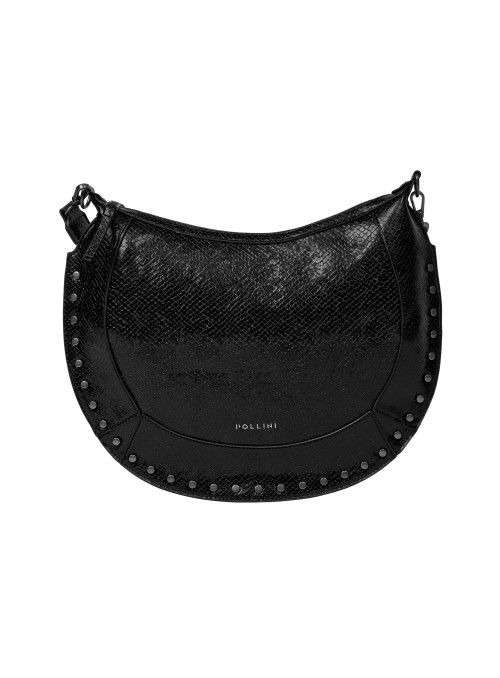 Pollini Metallic Logo Tarjetero Plano Negro - ¡Compra A Precios De Outlet