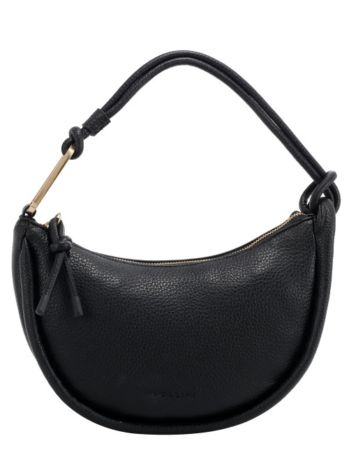 Tote bag sofisticado negro con bolsillos internos, ideal para llevar lo esencial de manera segura.