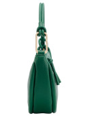 Cartera casual verde de PU texturizado, ideal para agregar color a atuendos informales.