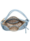 Tote bag elegante y moderno en azul claro, ideal para complementar atuendos casuales y arreglados.