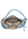 Tote bag elegante y moderno en azul claro, ideal para complementar atuendos casuales y arreglados.
