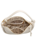 Bolso blanco con correa ajustable, ideal para hombro o mano, estilo urbano.
