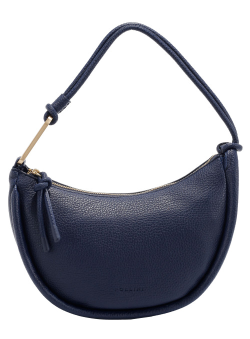 Bolso chic azul con toque moderno, adecuado para eventos informales y estilo elegante discreto.
