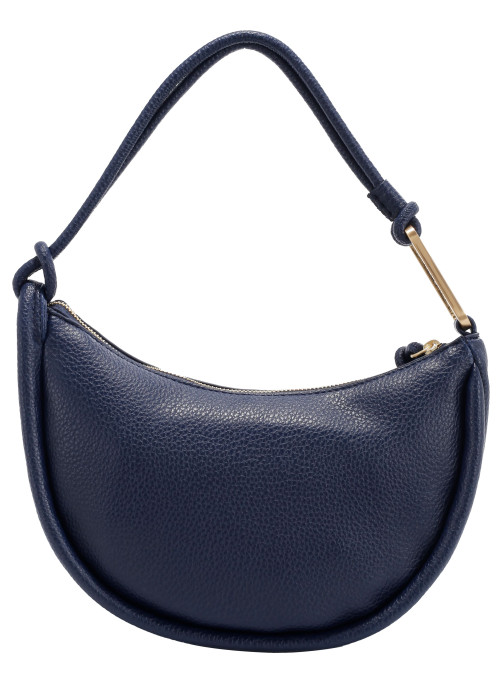 Bolso chic azul con toque moderno, adecuado para eventos informales y estilo elegante discreto.