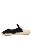 Elegante alpargata casual de cuero negro, ideal para ocasiones semi-formales y estilo boho-chic.