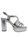 Sandalia plata de cuero, estilo elegante para día o noche.