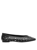 Elegante ballerina de cuero negro con capellada lisa, diseñada para un uso diario cómodo y sofisticado.