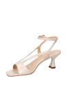 Sandalia de cuero beige para mujer con taco aguja de 7 cm, ideal para ocasiones semiformales.