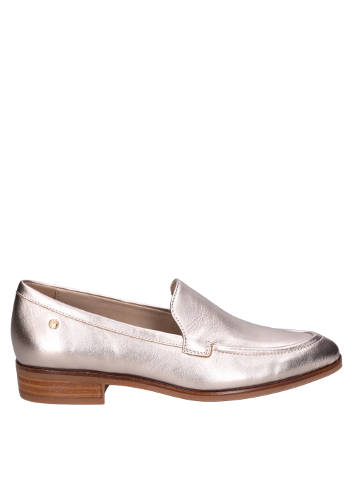 Zapato de cuero plateado para mujer, diseño clásico y chic, ideal para uso diario.