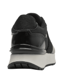 zapatilla de cuero negro para mujer con diseño minimalista y taco bajo