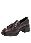zapato burdeos mujer cuero casual, ideal para oficina