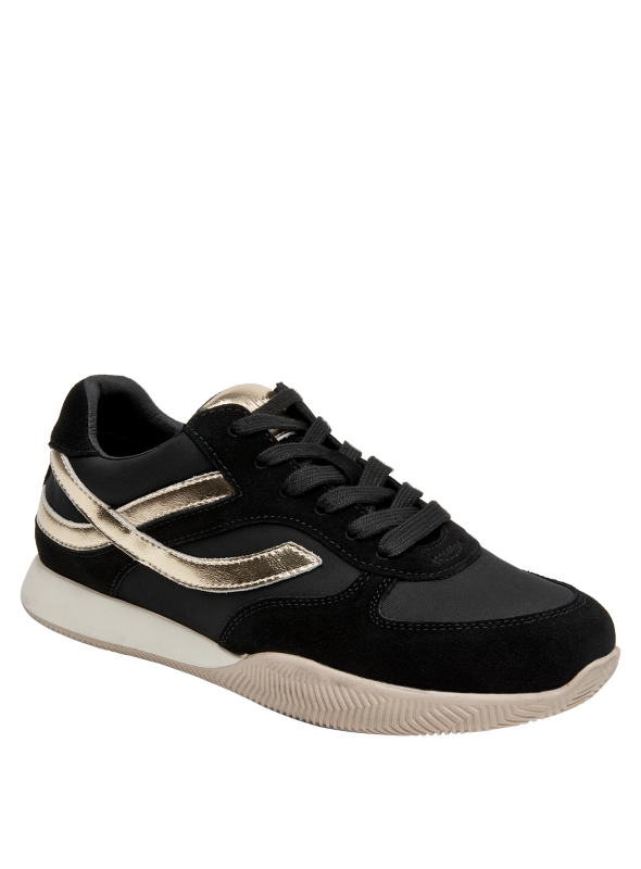 Calzado negro de cuero para mujer, estilo casual, recomendado para el uso diario y ocasiones informales.