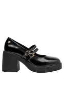 Zapatos casuales de cuero negro para mujer, diseñados para brindar comodidad y estilo en cada paso.
