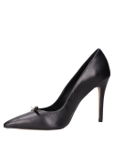 Zapatos de tacón aguja negros para mujer, estilo vestir, ideales para ocasiones elegantes.