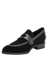 mocasín negro mujer estilo vestir cuero con tacón plano ideal para ocasiones elegantes