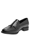 mocasín negro de cuero para mujer, estilo vestir, ideal para ocasiones formales.