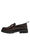 mocasín burdeos mujer casual, con tacón de bloque de 4.5 cm para mayor comodidad.