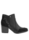 Botín casual negro de mujer, cuero, diseño atractivo para un look moderno y chic.